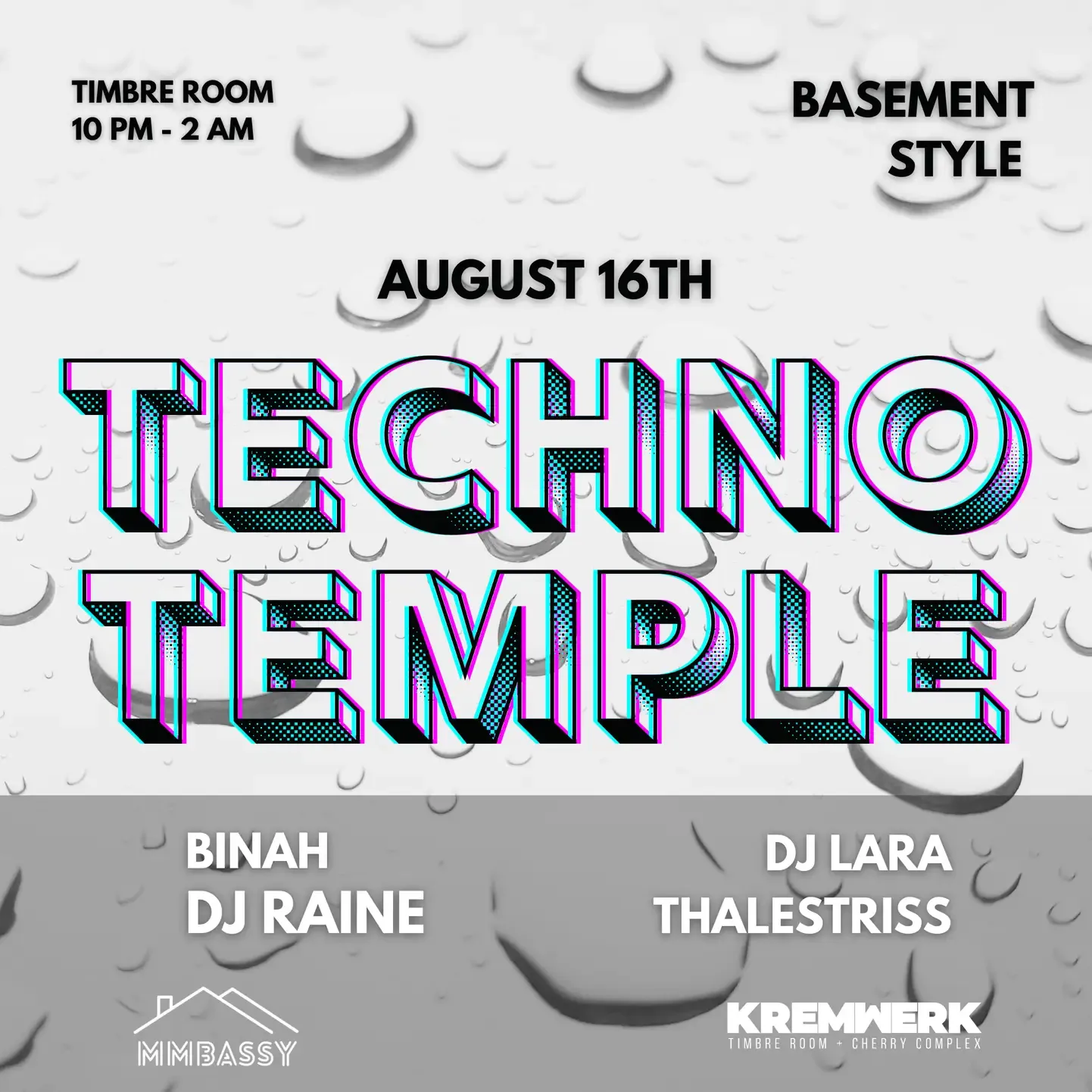 A event poster for MMBASSY Event: Techno Temple